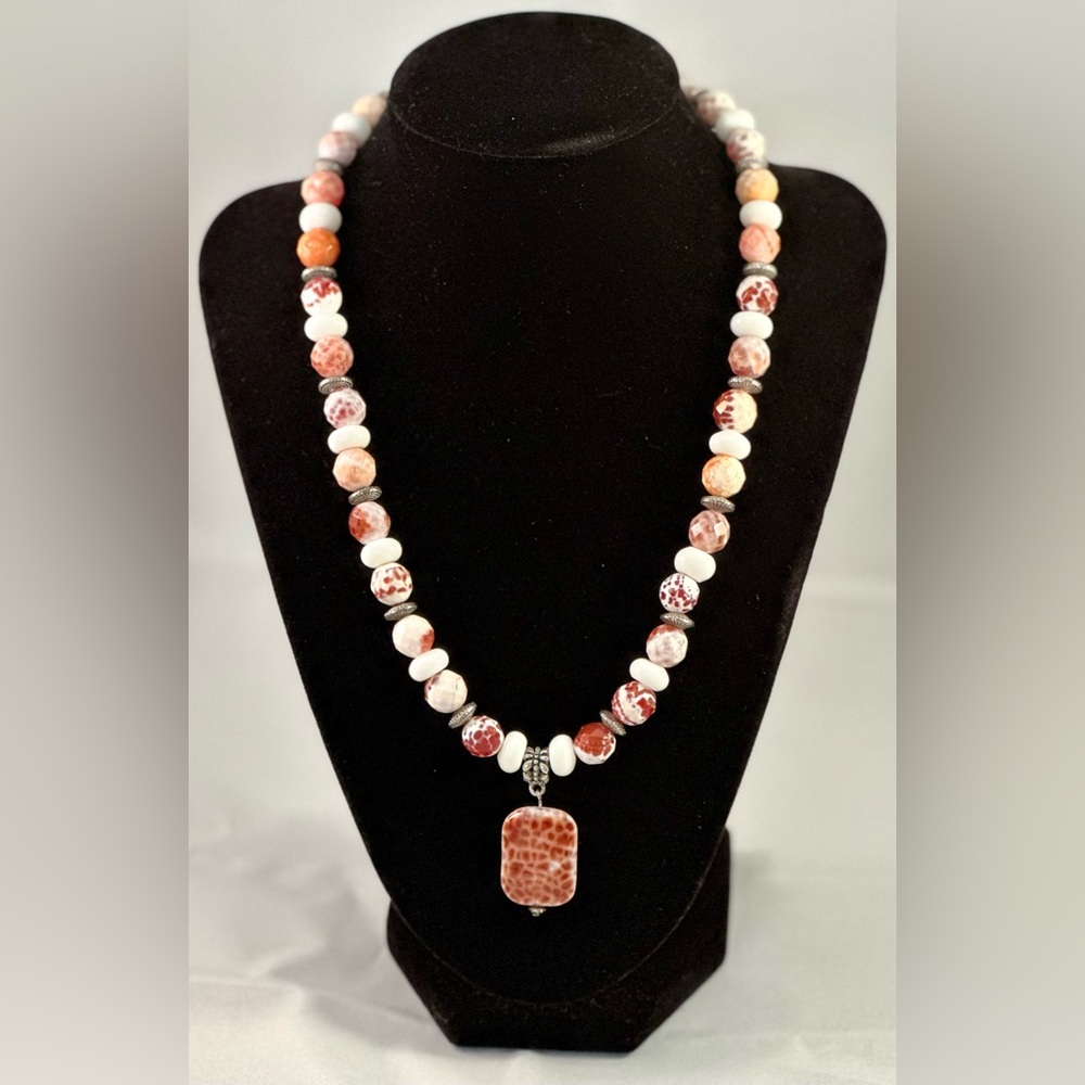 Handmade Fire Agate Necklace